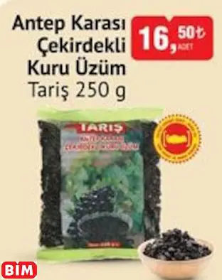 TARİŞ ANTEP KARASI ÇEKİRDEKLİ KURU ÜZÜM TARİŞ ANTEP KARASI ÇEKİRDEKLİ KURU ÜZÜM